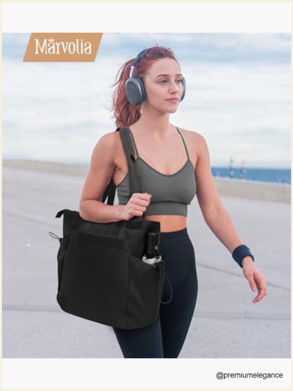 Large Lightweight Tote Bag with Zipper Travel Work Gym Handbag - Picture 2 of 7
